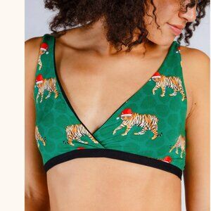 New Women's Shinesty Tinsel Tigers Christmas Tiger Bralette Size Small
